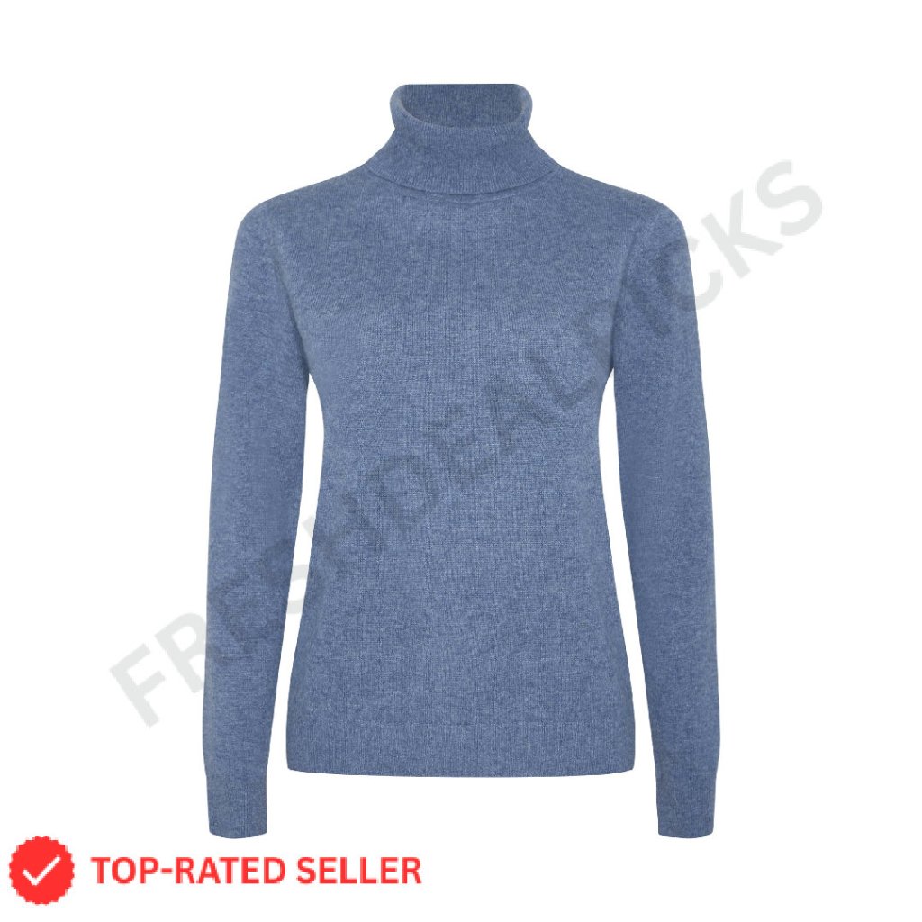 100% Cashmere Turtleneck Sweater Slim Fit Classic Elegant Winter Essential